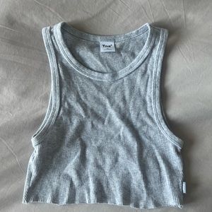 Heather chrome - Aritzia cropped ribbed racer tank